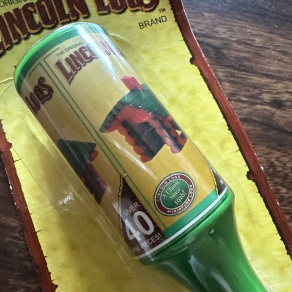 NOS Vtg Hasbro Miniature Lincoln Logs Brand Pen w/40 Pieces Sealed! - Picture 5 of 6